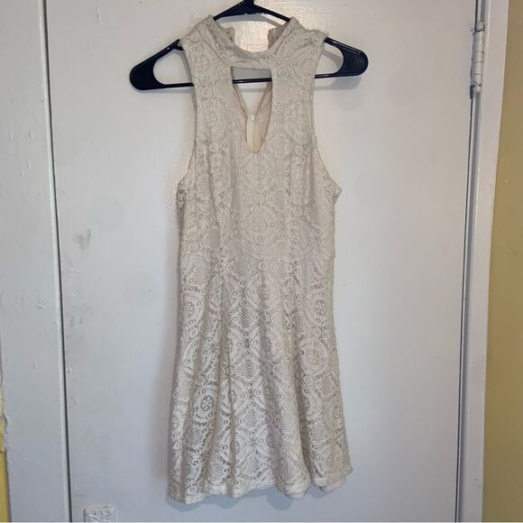 Sequin Hearts Ivory Lace Sleeveless Fit & Flare Dress Size 5 - Picture 1 of 7